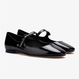 Larroudé Blair Ballet Flat in Black Patent